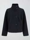 Cocolii veste court femme à col montant et boutonnage asymétrique manches longues élégant décontracté manteau automne