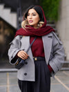 Cocolii court manteau caban femme double boutonnage poches col revers décontracté oversized veste d'hiver