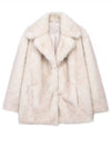 Cocolii manteau en fausse fourrure col revers poches manches longues femme décontracté ample oversized veste