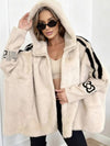 Cocolii manteau hiver chaud fermeture éclair veste en fausse fourrure douce à capuche décontracté ample blouson