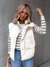 Cocolii court manteau doudoune unicolore fermeture éclair poches sans manches femme élégant décontracté hiver gilet