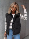 Cocolii court manteau doudoune unicolore fermeture éclair poches sans manches femme élégant décontracté hiver gilet