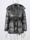 Cocolii mi-longue manteau doudoune femme hiver chaude imperméable à capuche col montant ample décontracté manteau