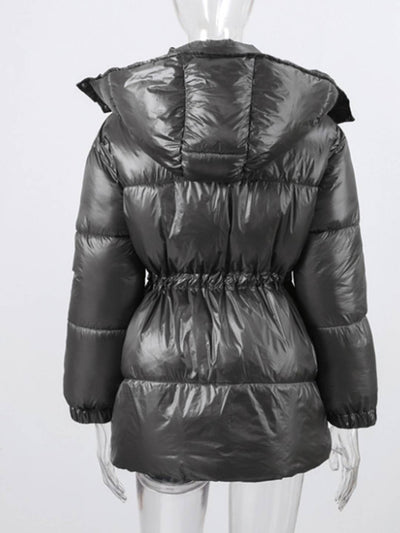 Cocolii mi-longue manteau doudoune femme hiver chaude imperméable à capuche col montant ample décontracté manteau