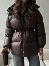 Cocolii mi-longue manteau doudoune femme hiver chaude imperméable à capuche col montant ample décontracté manteau