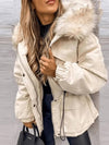 Cocolii mi-longue parka avec fausse fourrure col à capuche boutons poches fermeture éclair hiver femme oversized décontracté veste