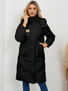 Cocolii longue manteau doudoune unicolore col montant fermeture éclair boutonnage poches femme élégant décontracté veste