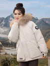 Cocolii parka à capuche fermeture éclair poches manches longues femme élégant décontracté ample casual hiver manteau