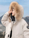 Cocolii parka à capuche fermeture éclair poches manches longues femme élégant décontracté ample casual hiver manteau