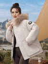 Cocolii parka à capuche fermeture éclair poches manches longues femme élégant décontracté ample casual hiver manteau