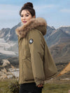 Cocolii parka à capuche fermeture éclair poches manches longues femme élégant décontracté ample casual hiver manteau