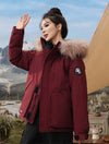 Cocolii parka à capuche fermeture éclair poches manches longues femme élégant décontracté ample casual hiver manteau