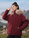 Cocolii parka à capuche fermeture éclair poches manches longues femme élégant décontracté ample casual hiver manteau