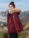 Cocolii parka à capuche fermeture éclair poches manches longues femme élégant décontracté ample casual hiver manteau