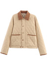 Cocolii veste matelassée femme à col en velours côtelé doudoune légère courte et chaude pour automne et hiver manteau