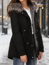 Cocolii mi-longue parka femme intérieur fourrure chaude à capuche fourrure amovible décontracté oversized hiver blouson