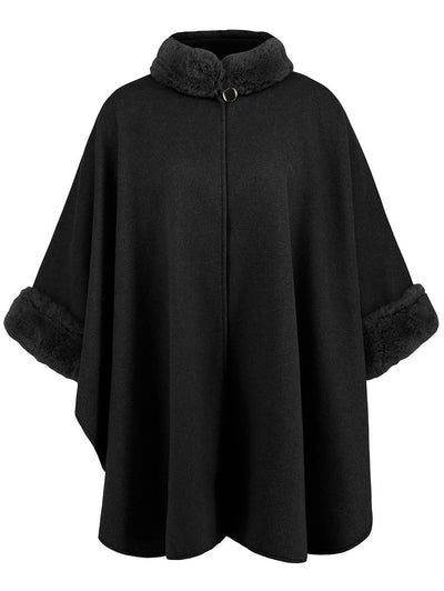 Cocolii mi-longue poncho manteau femme irrégulière boutons manches chauve souris femme élégant décontracté oversized veste