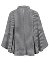 Cocolii court poncho manteau femme pied de poule ceinture manches chauve souris femme élégant décontracté ample oversized veste