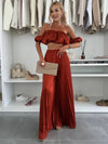 Cocolii ensembles avec fluide plissé pantalon cropped bustier col bateau sans manches hauts femme casual