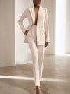 Cocolii tailleur pantalon femme chic 2 pièces veste blazer croisée et pantalon ensemble formel pour bureau mariage