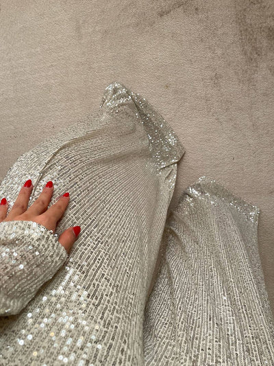 Cocolii ensembles brillante paillette femme top col rond manches longues et pantalon larges jambes évasé tenue de soirée