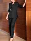 Cocolii ensembles tailleur femme chic blazer élégant à bouton unique et pantalon droit tenue de bureau professionnelle