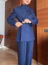 Cocolii ensembles tailleur femme chic blazer élégant à bouton unique et pantalon droit tenue de bureau professionnelle