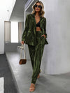 Cocolii ensembles tailleur femme en velours veste chic et pantalon large tenue de soirée élégante décontractée 2 pièces