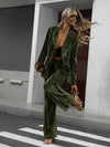 Cocolii ensembles tailleur femme en velours veste chic et pantalon large tenue de soirée élégante décontractée 2 pièces