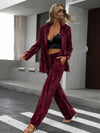 Cocolii ensembles tailleur femme en velours veste chic et pantalon large tenue de soirée élégante décontractée 2 pièces