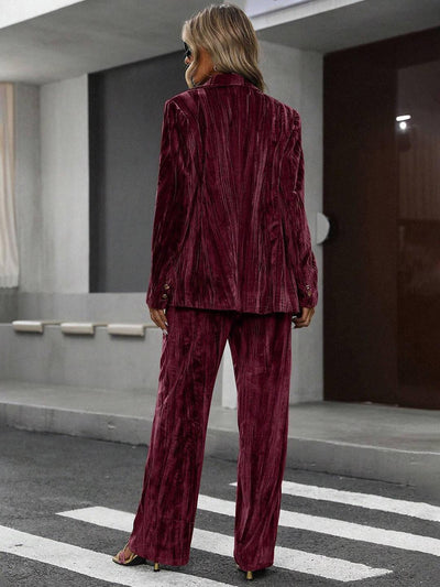 Cocolii ensembles tailleur femme en velours veste chic et pantalon large tenue de soirée élégante décontractée 2 pièces