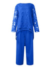 Cocolii ensembles avec pantalon femme grande taille dentelle manches longues hauts élégant décontracté pour mariage cérémonie