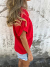 Cocolii t-shirt unicolore coton lin col rond manches courtes femme simple décontracté mode casual hauts