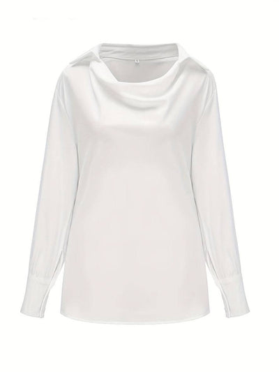 Cocolii blouse col bénitier col chemise manches bishop manches longues femme élégant décontracté mode casual