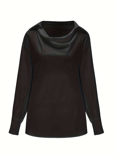 Cocolii blouse col bénitier col chemise manches bishop manches longues femme élégant décontracté mode casual