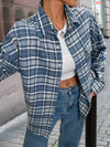 Cocolii veste surchemise femme carreaux boutonnage poches col chemise manches longues femme décontracté blouse automne