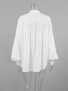 Cocolii chemise coton boutonnage col chemise manches bouffantes manches longues femme élégant vintage décontracté blouse