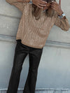 Cocolii sweatshirt de fête femme brillante paillette col rond manches longues vintage décontracté casual haut pour soirée noël