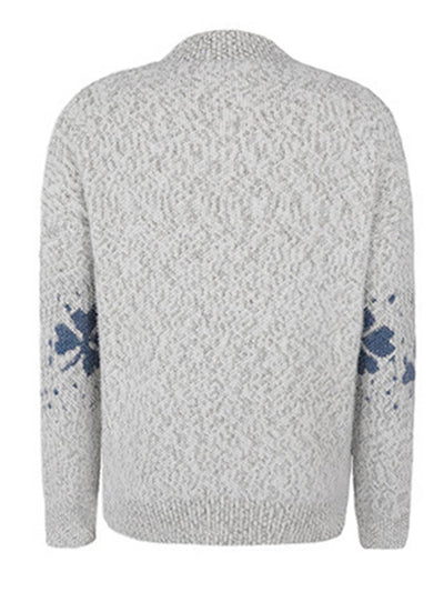 Cocolii noël pull imprimé neige motif col montant manches longues femme élégant décontracté casual