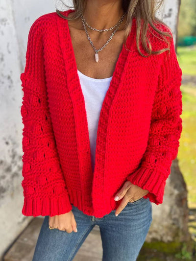 Cocolii cardigan en grosse maille manches longues femme élégant décontracté lâche oversized veste