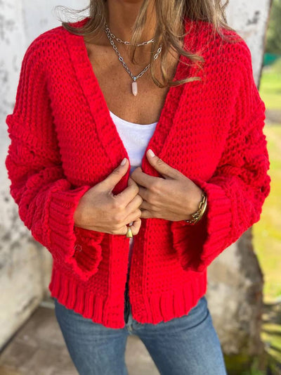 Cocolii cardigan en grosse maille manches longues femme élégant décontracté lâche oversized veste