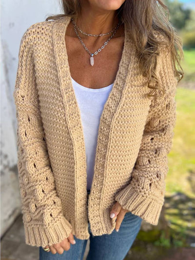 Cocolii cardigan en grosse maille manches longues femme élégant décontracté lâche oversized veste