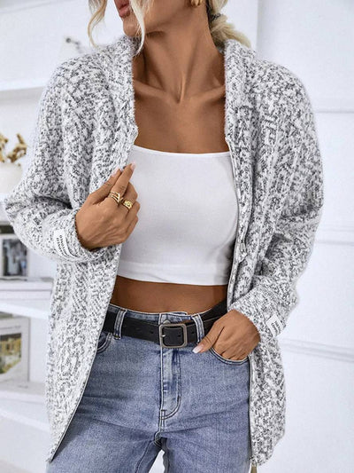 Cocolii pull cardigans à capuche fermeture éclair manches longues femme décontracté ample casual veste