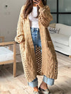 Cocolii cardigan en grosse maille v-cou poches manches longues femme décontracté ample oversized casual pull