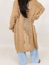 Cocolii cardigan en grosse maille v-cou poches manches longues femme décontracté ample oversized casual pull