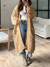 Cocolii cardigan en grosse maille v-cou poches manches longues femme décontracté ample oversized casual pull