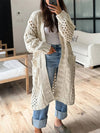 Cocolii cardigan en grosse maille v-cou poches manches longues femme décontracté ample oversized casual pull