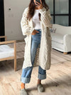 Cocolii cardigan en grosse maille v-cou poches manches longues femme décontracté ample oversized casual pull