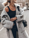 Cocolii pull cardigans unicolore boutonnage poches col revers manches longues femme décontracté lâche oversized blouson