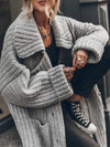 Cocolii pull cardigans unicolore boutonnage poches col revers manches longues femme décontracté lâche oversized blouson